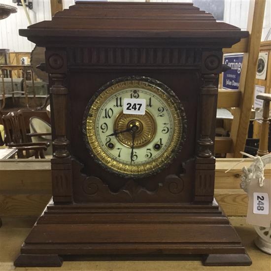 Walnut mantel clock